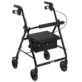 BREEZE ALUMINUM ROLLATOR WITH 6" WHEELS, BLACK